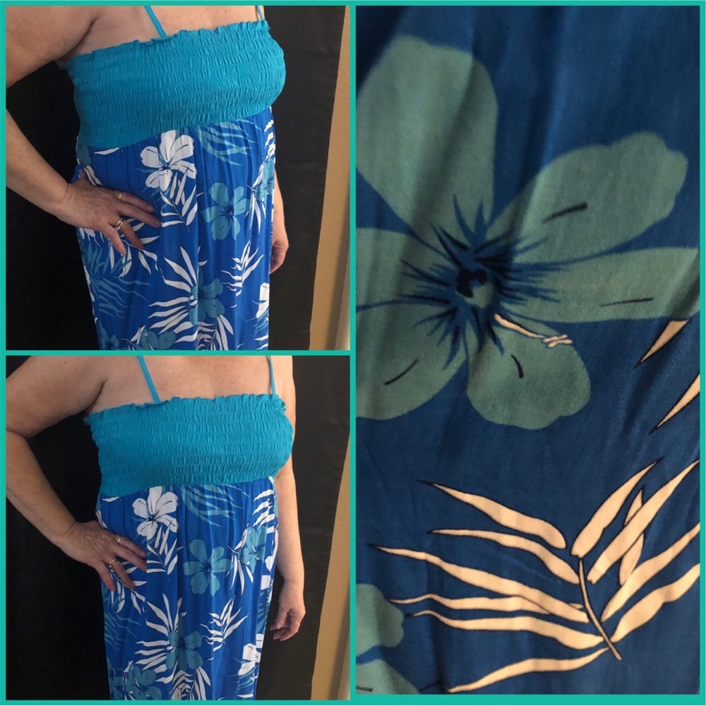 Turquoise/Blue Hawaiian dress
